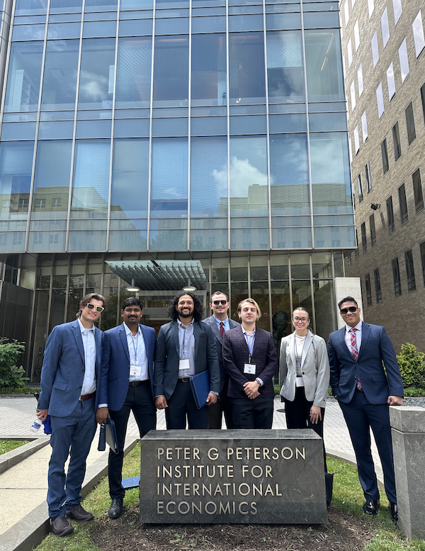 Students pose at a site visit in Washington, DC