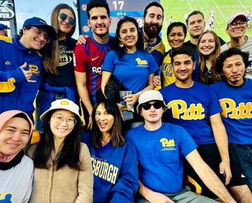 Students at an outing to a Pitt football game